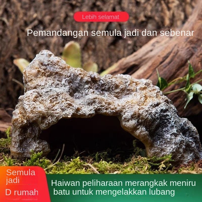 สัตว์เลี้ยงปีนเขา จําลอง Rock ภูมิทัศน์เรซิ่นซ่อน Palace Lizard Cave ซ่อน Ceratophrys Desert Pet ซ่อ