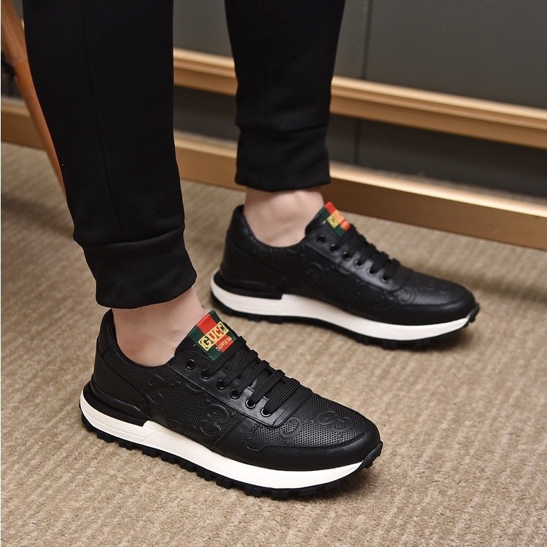 Gucc * Low Cut Stylish Simple Casual Shoes รองเท ้ าผ ้ าใบสําหรับผู ้ หญิงและผู ้ ชายสีดํา