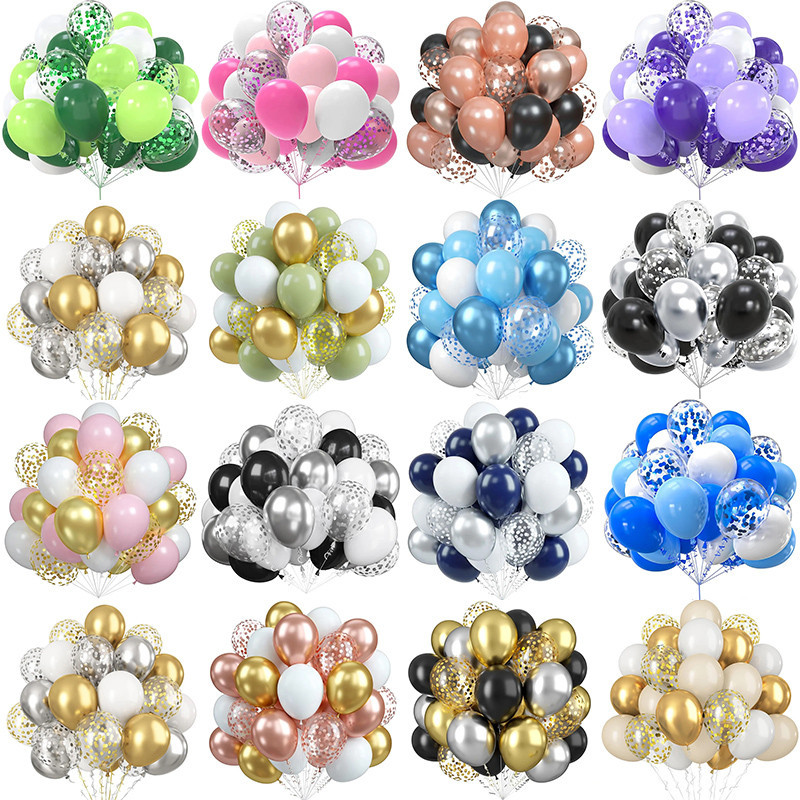 40pcs/set สีเขียวทองทรายสีขาวสีชมพูสีฟ ้ าบอลลูน Confetti ชุดลูกโป ่ งยางสําเร ็ จการศึกษางานแต ่ งงานวันเกิดตกแต ่ ง