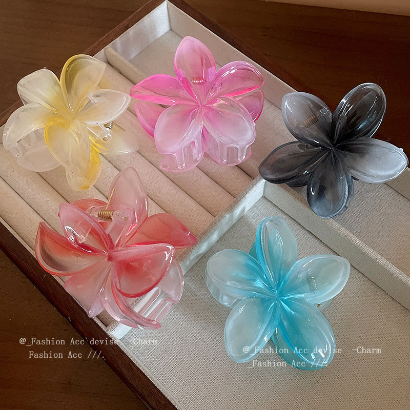 8 ซม.Frangipani กิ ๊ บติดผมดอกไม ้ คว ้ าคลิปหญิงผม Shark คลิปริมทะเลวันหยุดสไตล ์ อุปกรณ ์ เสริมผม