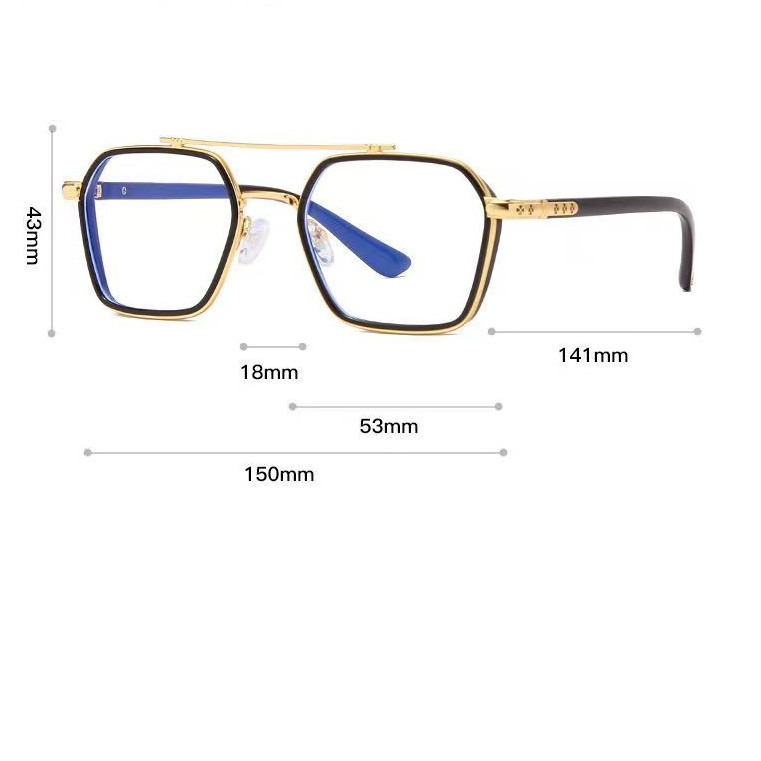 แฟชั่นสไตล์เกาหลีแว่นตาเกรดสําหรับผู้ชายป้องกันแสงสีฟ้าป้องกันรังสีนักบินวินเทจที่เรียบง่ายแว่นอ่านหนังสือเดิมขนาดใหญ่เปลี่ยนเลนส์สายตา เอสพีจี106 - รูปที่ 7