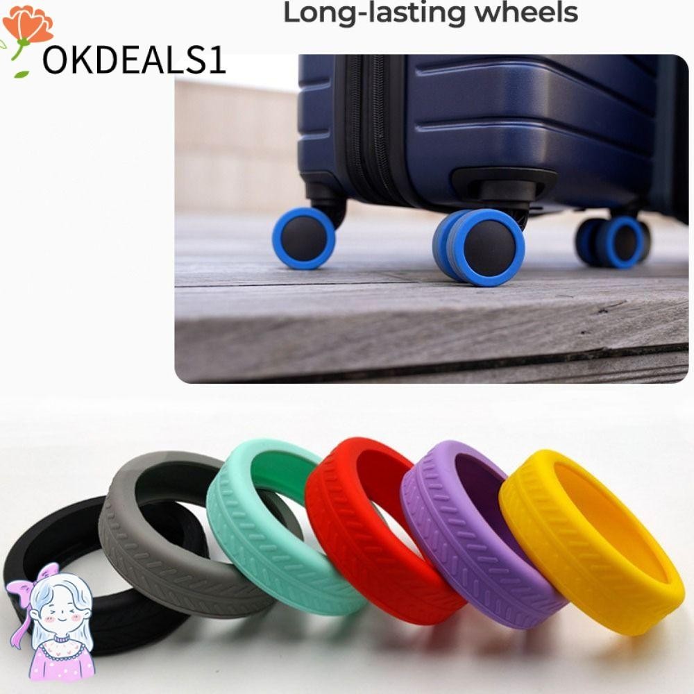 Dealshop อะไหล่ซิลิโคนป้องกันล้อกระเป๋าเดินทาง เสียงเงียบ 4 8 ชิ้น