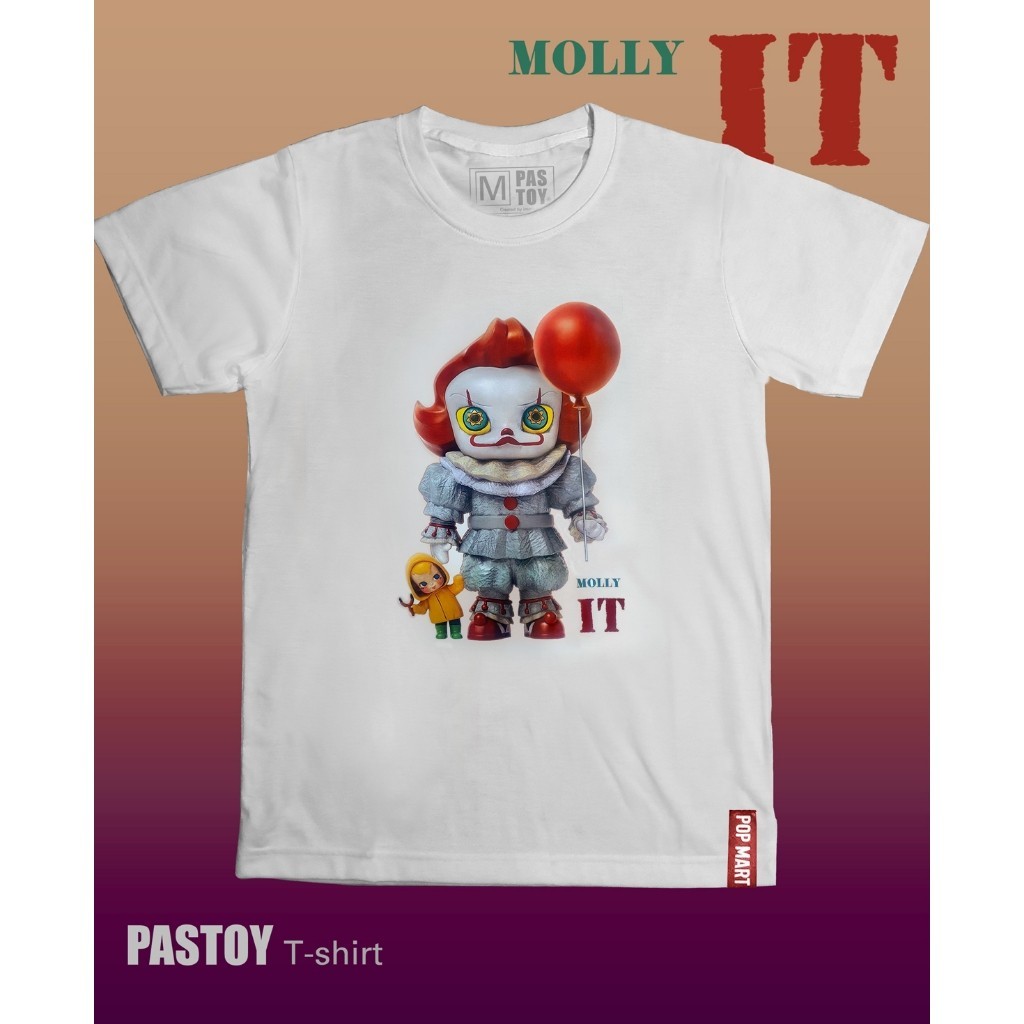 【Fashion】Molly IT เสื้อยืด พิมพ์ลาย ผ้าบาง นุ่ม ใส่สบาย ไม่ร้อน ใส่เป็นคู่ หรือเป็นทีม สีขาว S M L PASTOY
