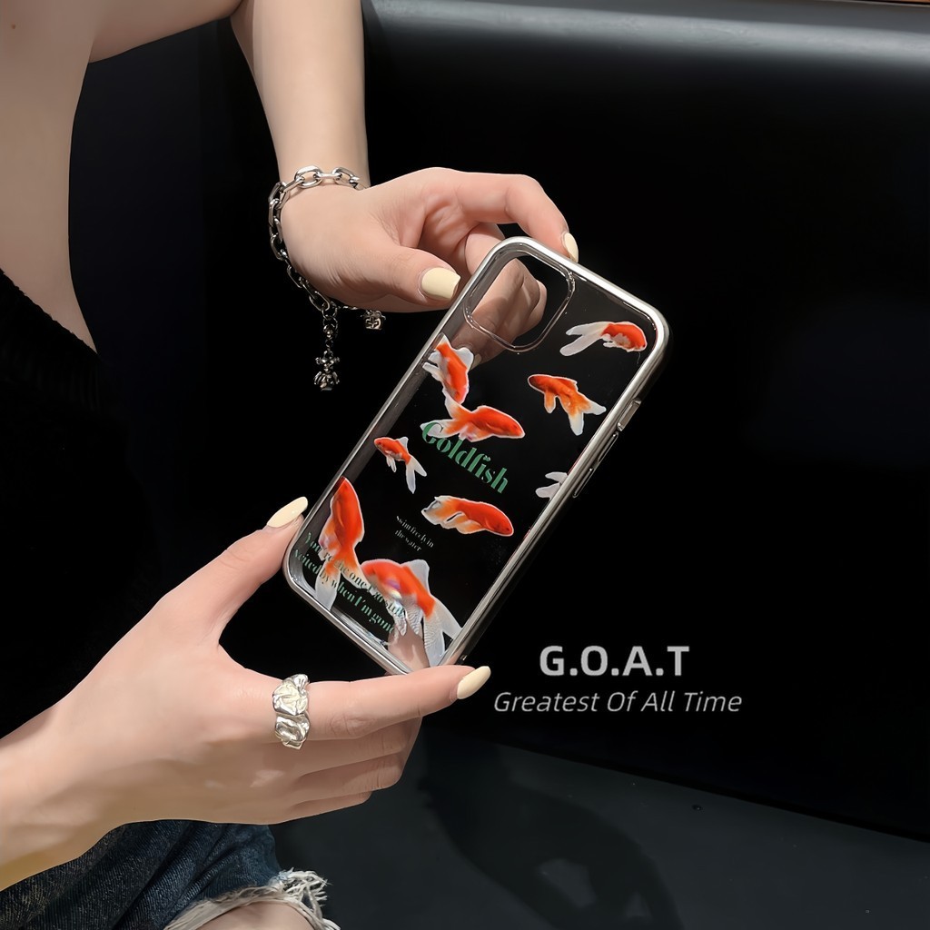 24 hours Fast delivery Goat สองในหนึ ่ งเดียวชุบปลาทองระดับสูงเข ้ ากันได ้ สําหรับ iPhone 15 11 14 13 12 Pro Max iPhone กรณีป ้ องกัน anti-drop ปกหลังกรณี