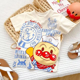 ฤดูร้อนสไตล์เกาหลีครึ่งแขนการ์ตูนขนมปังซูเปอร์แมนเด็กชายและเ…