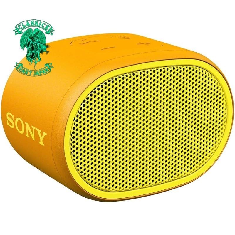 Sony wireless portable speaker SRS-XB01 Y: Waterproof, Bluetooth, can be operated without a smartphone, with strap, 2018 model, with microphone, yellow color.