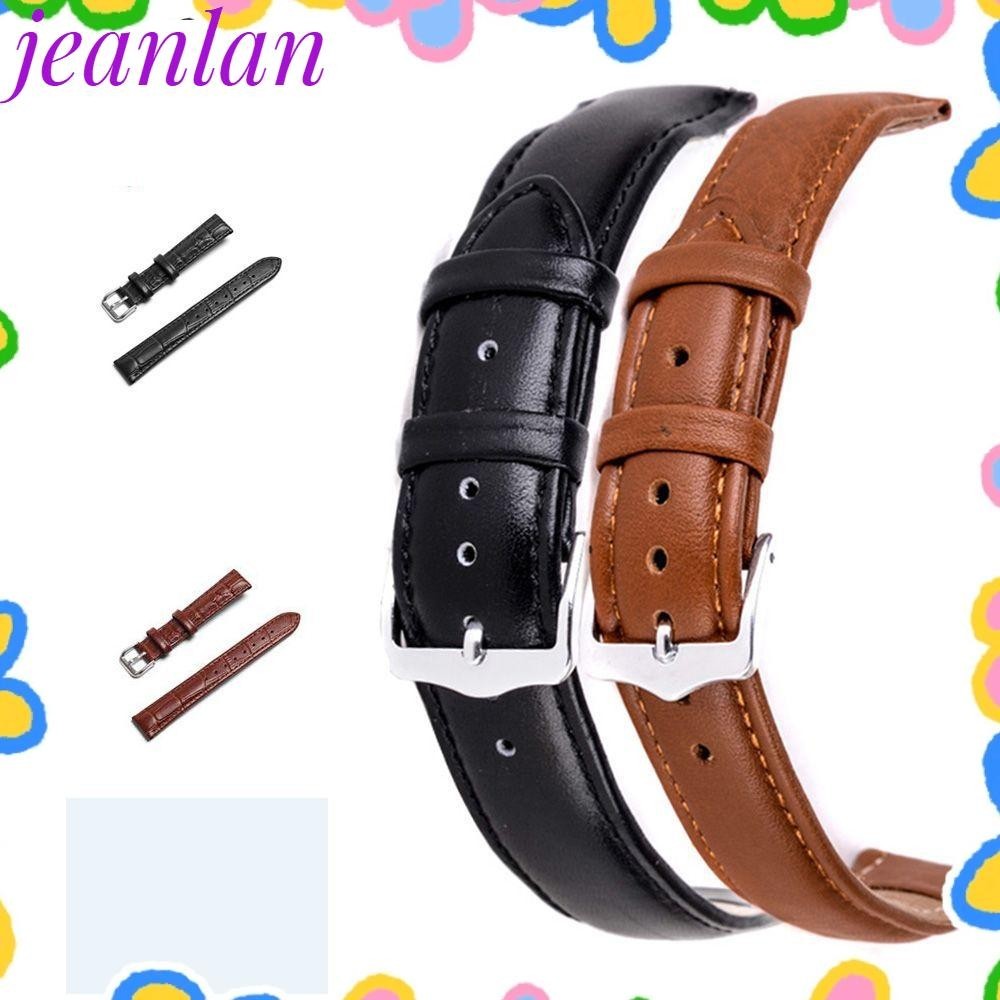 Jeanlan สายนาฬิกาข้อมือ หัวเข็มขัดเหล็ก สไตล์วินเทจ 16 มม. 20 มม. 22 มม.