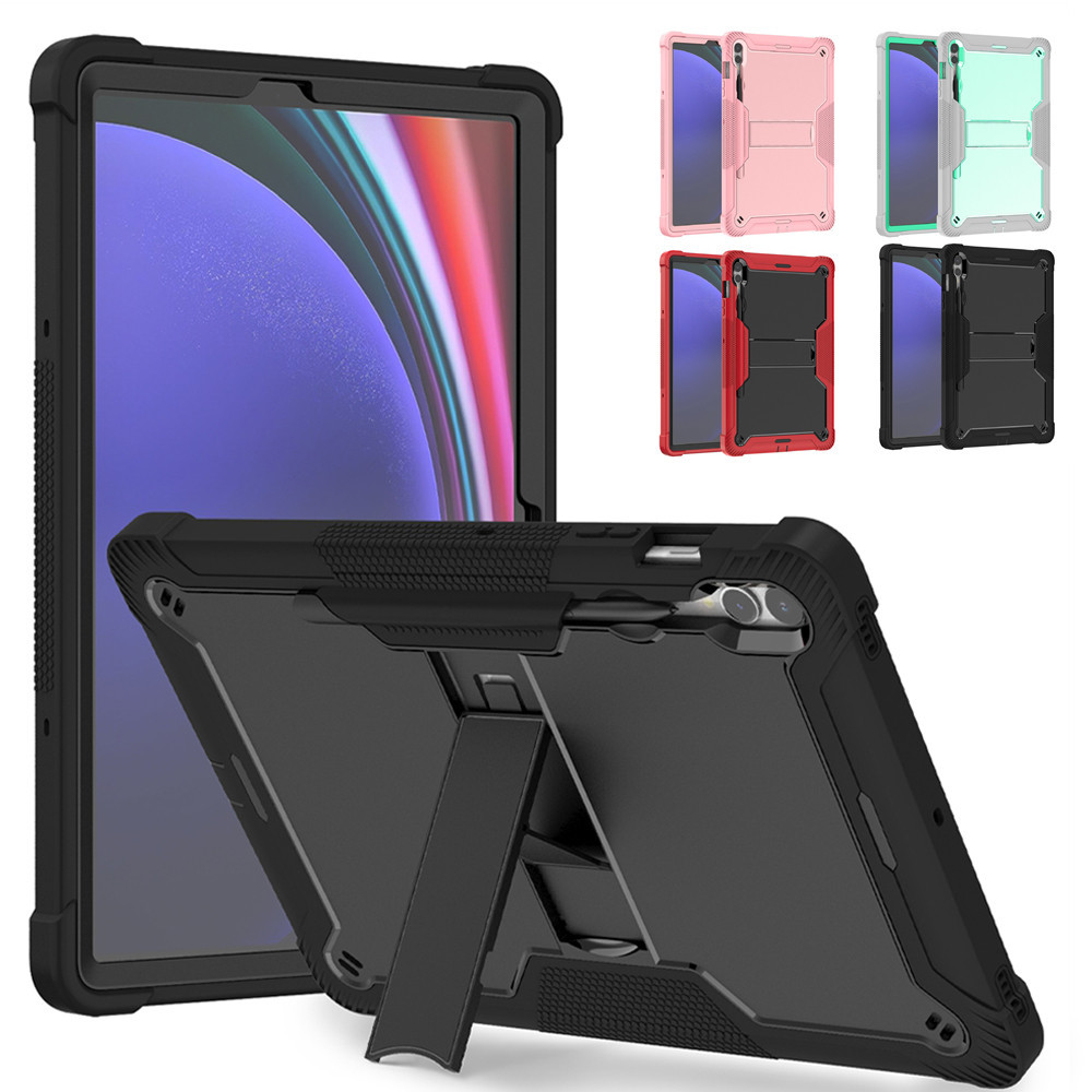 SAMSUNG สําหรับSamsung Galaxy Tab S7 S8 S9 FE Plus Ultra 2020 2022 2023 SM-T870 SM-T970 SM-T730 SM-X810 SM-X900 SM-X910 กรณีเด็กปลอดภัยซิลิคอนPC HYBRIDกันกระแทกฝาครอบแท็บเล็ตปลอก