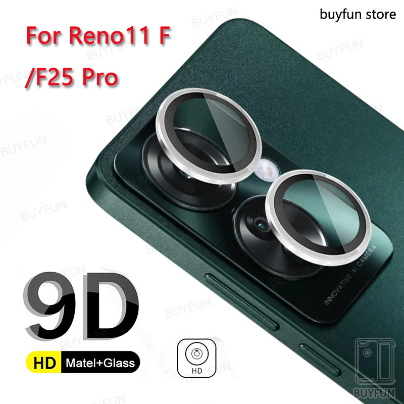 9D Curved Tempered Glass Matel Bumper Lens Cover For Oppo Reno11 F 11f 6.7inch 5G CPH2603 F25 Pro Camera Protective Glass Cap