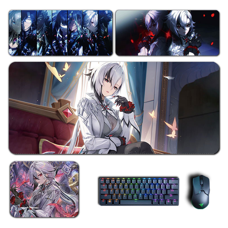 Arlechino The Knave Mouse Pad Genshin Impact ขนาดใหญ่ XXL Mousepad แป้นพิมพ์คอมพิวเตอร์ Padding อะนิเมะอุปกรณ์เสริมสําหรับเล่นเกมแผ่นรองโต๊ะ