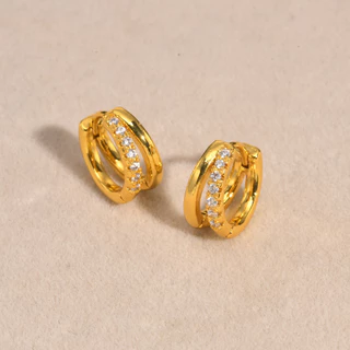 Vnox Zircon Cubic แหวนคู่ต่างหูผู้หญิงสาว,18K Gold ขนาดเล็กน่ารักเครื่องประดับหูขายส่ง