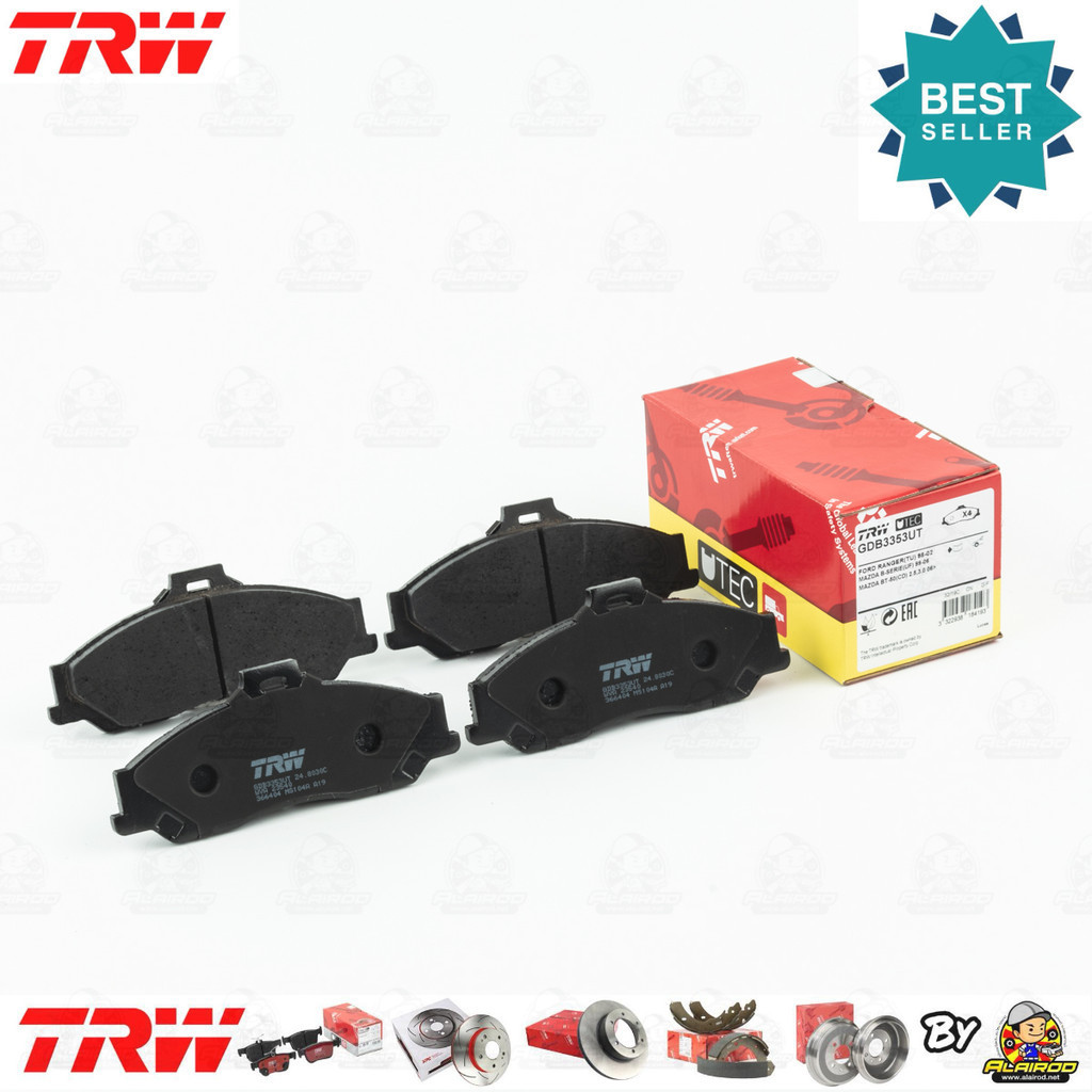 TRW UTEC ผ้าเบรคหน้า FORD RANGER 2WD ตัวเตี้ย, RANGER หน้ายักษ์ ปี 2003-2005 GDB 3353 UT