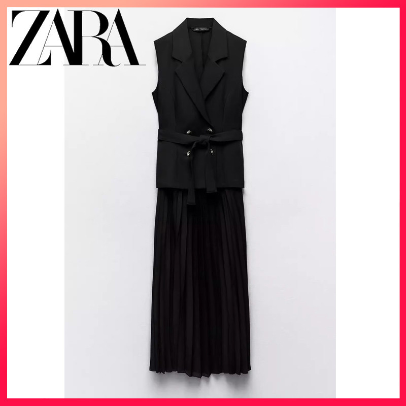 Zara 24 ชุดเดรสเสื ้ อกั ๊ กจีบเล ็ กสไตล ์ ฤดูร ้ อนใหม ่ ของผู ้ หญิง