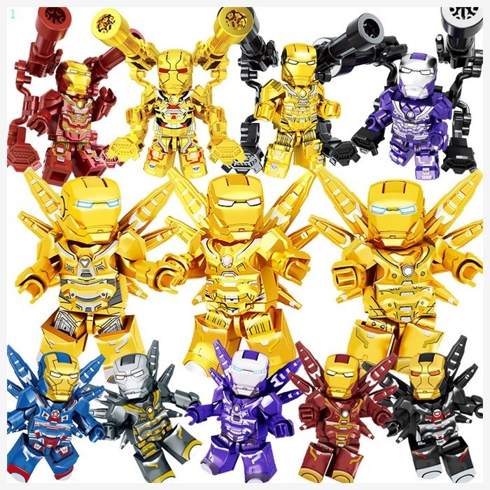 Golden Iron Man War Robot Armor เข ้ ากันได ้ กับ Lego Minifigures Avengers 4 Marvel ประกอบบล ็ อกตัวต ่ อ ..