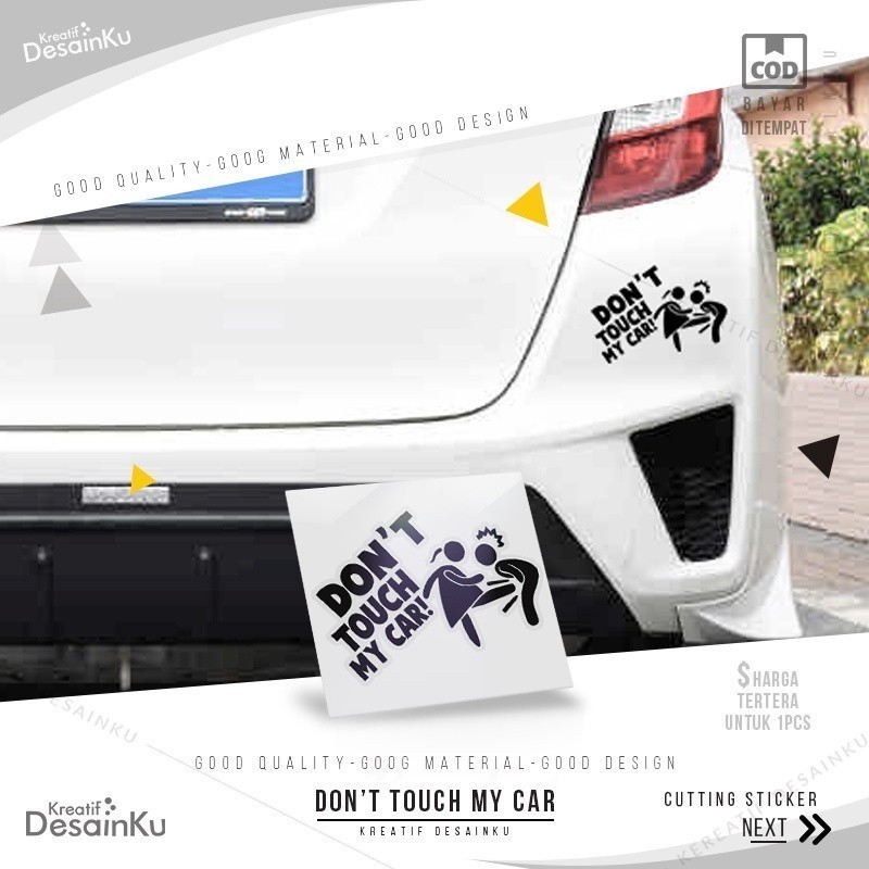 ตัดสติ๊กเกอร์ Dont Touch My Car Girl Variation Of Motorcycle Car Sticker Verification Accessories นู