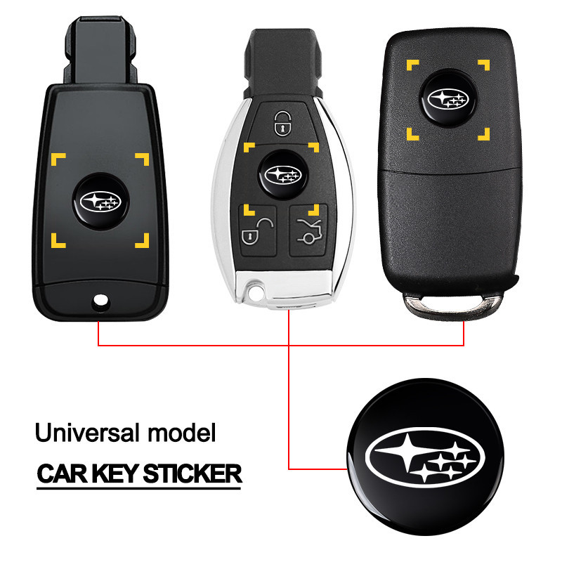 SUBARU 2/5PCS 14 มม.รถสติกเกอร์สัญลักษณ์อัตโนมัติควบคุมโลโก้DecalsสําหรับSubaru Forester SG5 SH SJ I