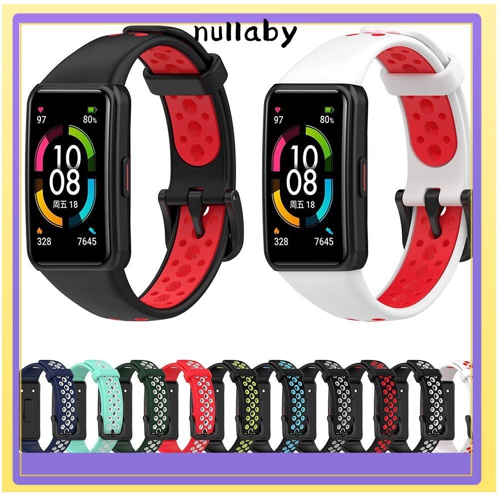 Nullaby Strap Soft Two-Color Watchband Bracelet for Huawei Band 6 Honor Band 6