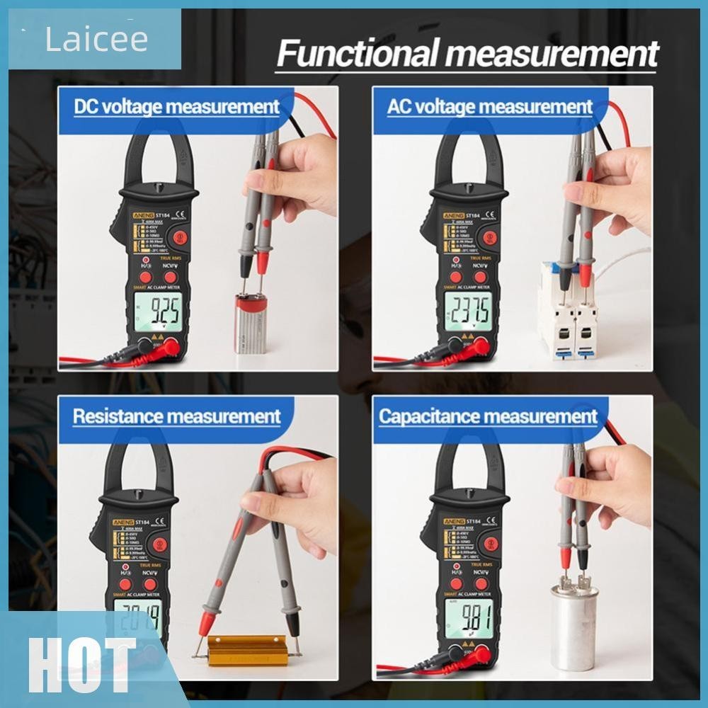 [Laiicee.th ] St184 Digital Clamp Meter Multimeter True RMS AC/DC Voltage Current Tester