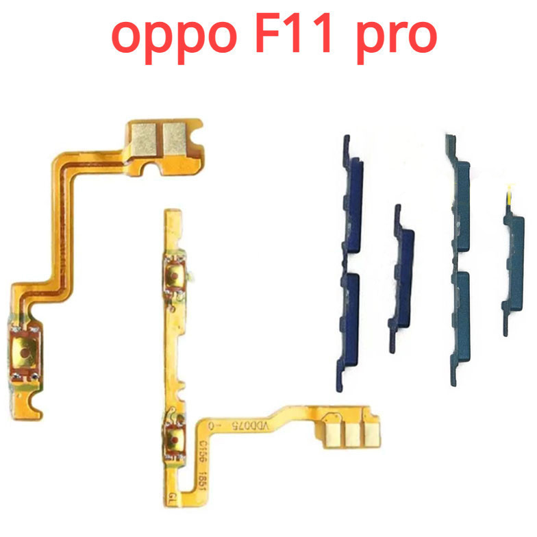 สวิตช์ Power Volume Button Flex Cable สำหรับ Oppo F11 Pro บนและล่างริบบิ้นปุ่มด้านข้างปุ่มยืดหยุ่น