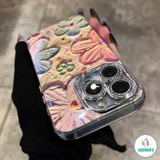 เลเซอร์แสงสีฟ้าดอกไม้เคสโทรศัพท์สําหรับ IPhone 17 air 15 Plus 16 14 Pro Max 11 12 13 Pro Max 14Pro 13Pro หรูหรากันกระแทก TPU ฝาครอบซิลิโคนอ่อนนุ่ม