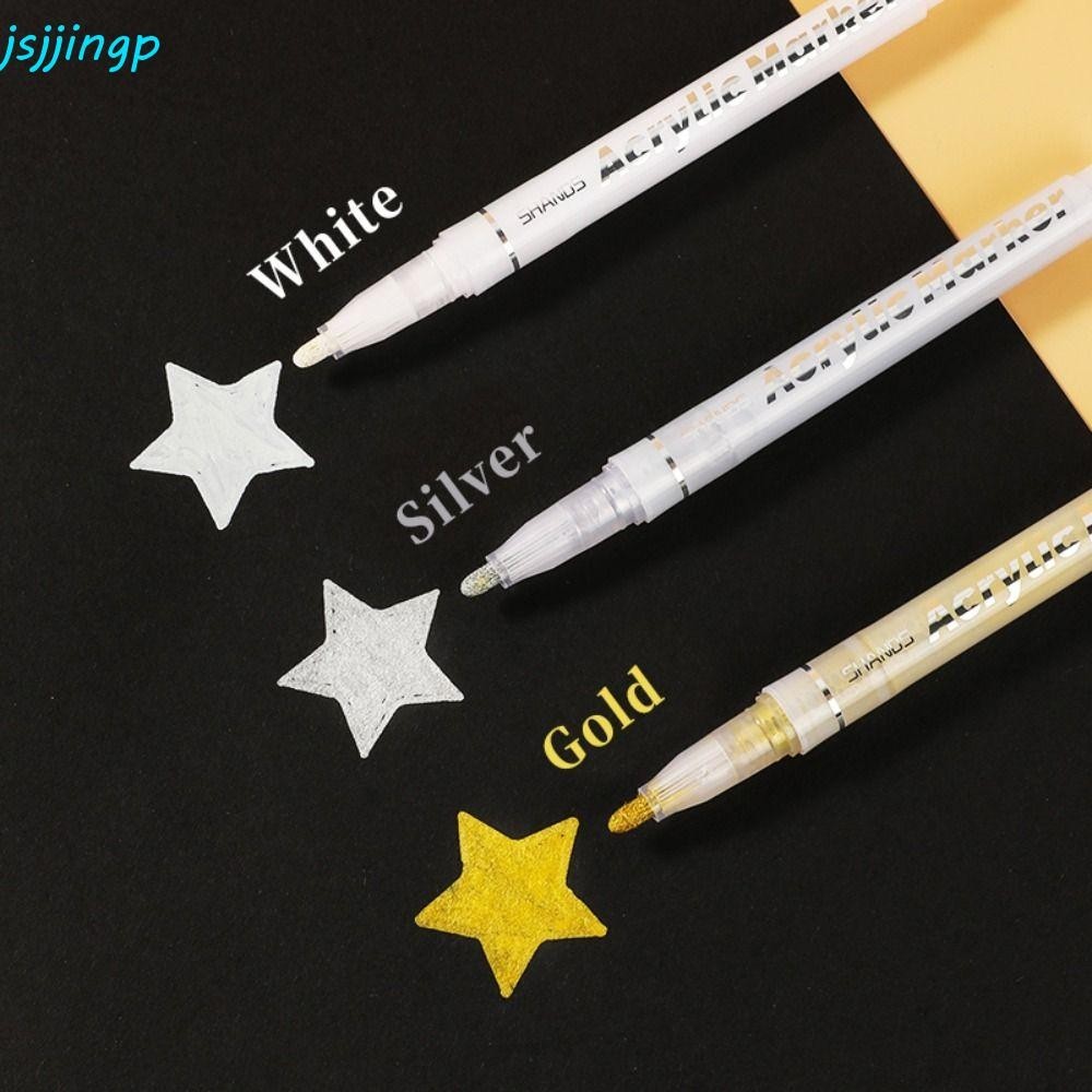 Jsjjingp Art Marker, Archival Ink Fine Line Pens High Gloss Pen, School Office เครื่องเขียน Hook Liner ปากกาปากกาเจล 0.8 มม. ภาพวาดสีขาว Graffiti ปากกาภาพประกอบวาด
