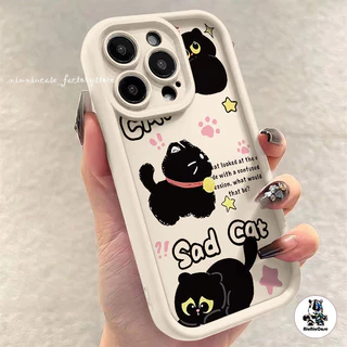 BLACK Cat เคสไอโฟน11 เคสโทรศัพท์ For iPhone 11 12 13 14 15 Pro Max XR X XS Max 6 7 8 14 Plus SE เคส TPU Protective Case