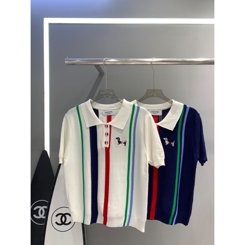 READY & Stock Thom BR*** เสื้อกั๊กถักผู้หญิง Polo Tanks แขนกุด Garment Camisoles 2024 ใหม่