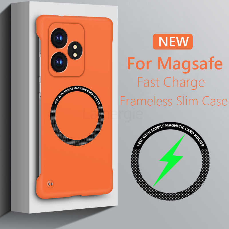 Frameless Magnetic Slim Case สําหรับ Xiaomi Poco F6 Pro PocoF6 Pro ไร ้ สายชาร ์ จ Hard Pc ฝาหลังสําหรับ Redmi Turbo 3 K70 Pro