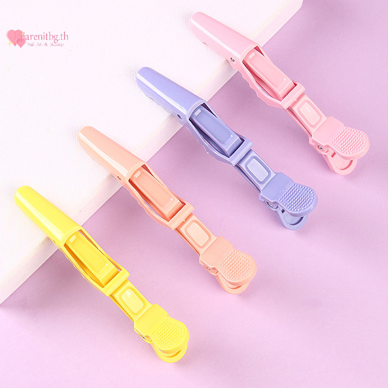 Renbg 6 ชิ้นที่มีสีสันจระเข้คลิปผม Clamps Hairdressing Professional Salon ผม Grip จระเข้ Hairpins ผมตัดผมอุปกรณ์เสริม TH