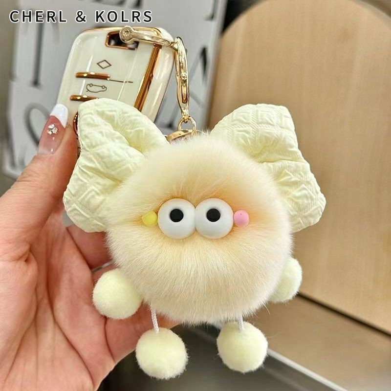 C&k แพคเกจจี้ใหม่น่ารัก Otter ตุ๊กตากระต่ายโบว์ลูกบอลถ่านหิน Bunny Bookbag แขวนตกแต่ง