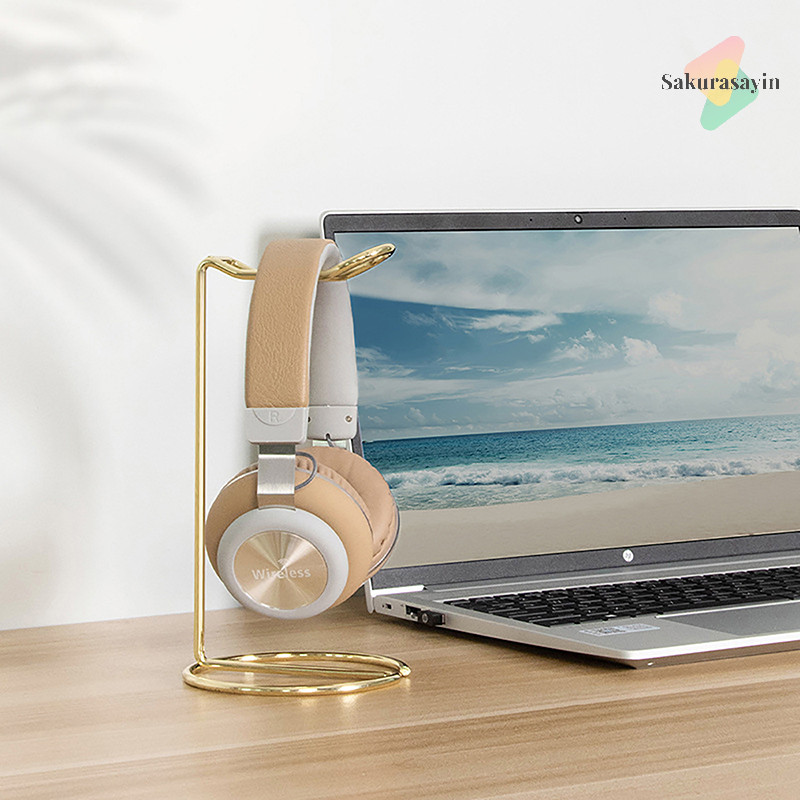 {Sakurasayin} 1 PC Iron Line Headphone Stand Metal Support Headset Stand Rack Cute Wireless Headphones Holder Support Gamer Helmet new