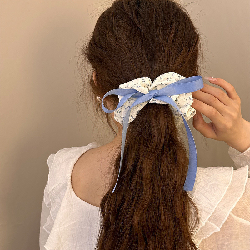 Jojo COCO สีฟ ้ าดอกไม ้ ขนาดใหญ ่ ลําไส ้ ผม Tie สําหรับผู ้ หญิงเกาหลี Gentle Ball อุปกรณ ์ เสริมผม