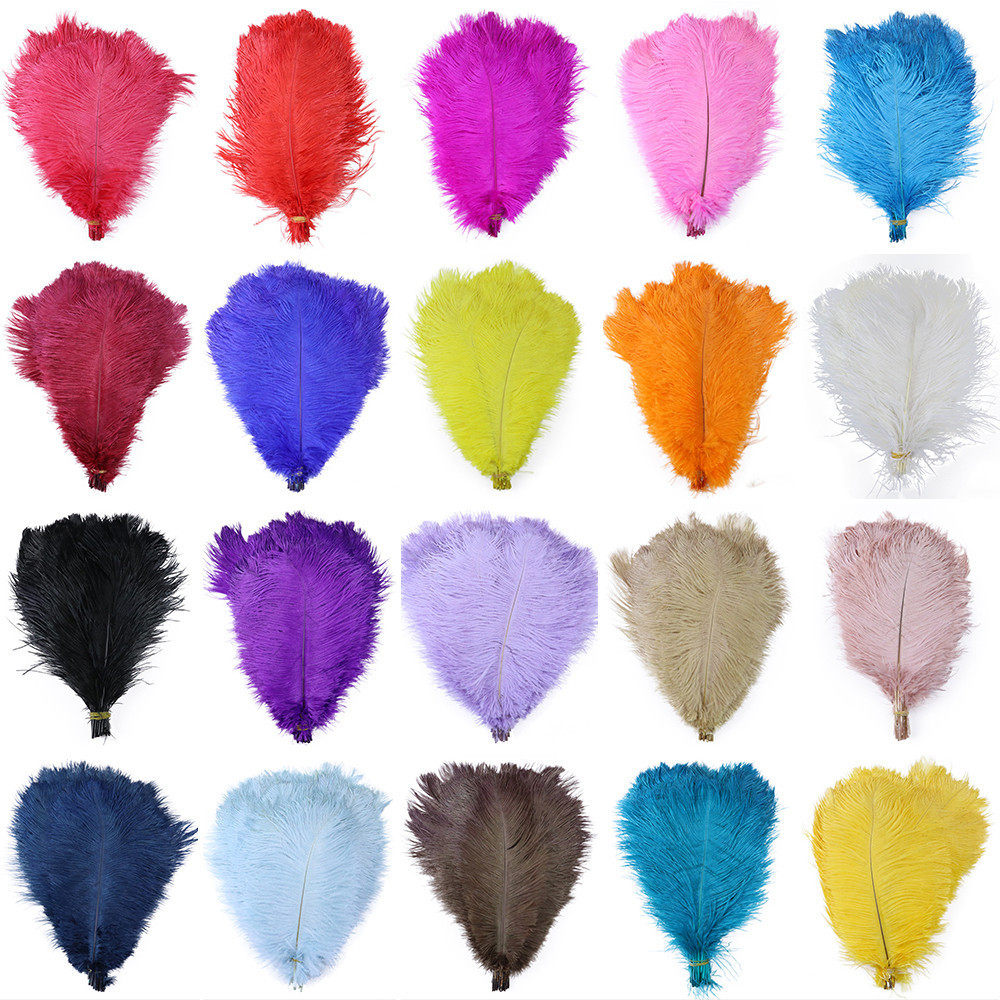 10/20pcs ย้อมต่างๆจริงนกกระจอกเทศ Feather ราคาส่ง 15-20 ซม.ขนนกกระจอกเทศ Carnival Stage อุปกรณ์จัดงานแต่งงาน Plume