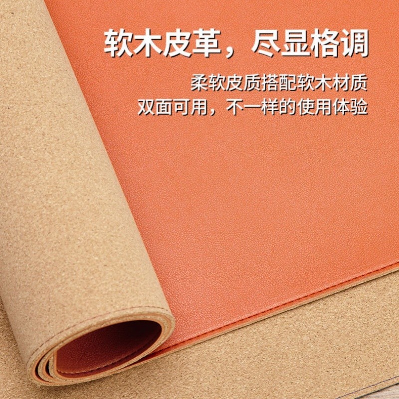 แผ ่ นรองเมาส ์ ขนาดใหญ ่ 3.8 มม.หนา PVC หนัง Cork วัสดุโต ๊ ะ Pad 60X30 80X40 90X43 ซม