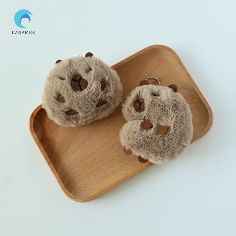 Canamek Capybara ตุ๊กตาตุ๊กตา Squeak ของเล่นการ์ตูนพวงกุญแจกระเป๋าจี้ตุ๊กตานุ่มพวงกุญแจกระเป๋าเป้สะพายหลังกระเป๋ารถจี้กุญแจตกแต่งของขวัญเด็กใหม่