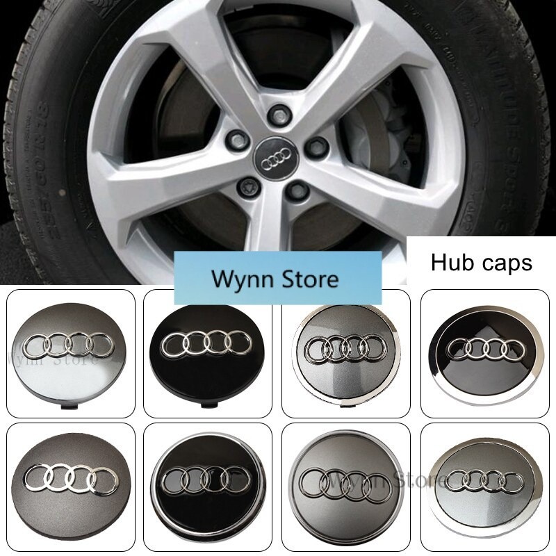 ♣♣4pcs 60 มม.61 มม.68 มม.69 มม.77 มม.ขอบล้อ center HUB สําหรับ Audi Q5 Q7 A1 A3 A4 A6 A8 ล้อ Hubcap 