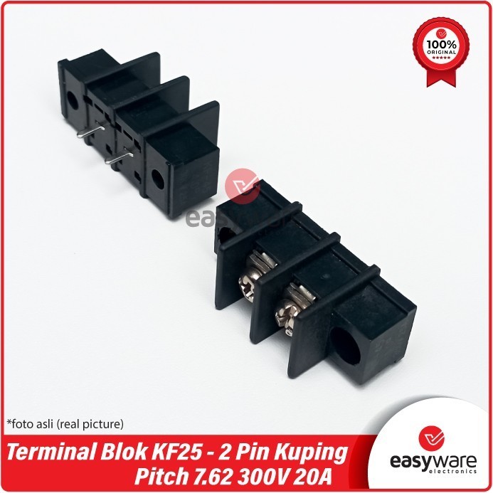 DC99 TERMINAL BLOCK KF25 2P PCB KF25C 2 PIN PITCH 7.62MM 300V 20A - พร้อมหู