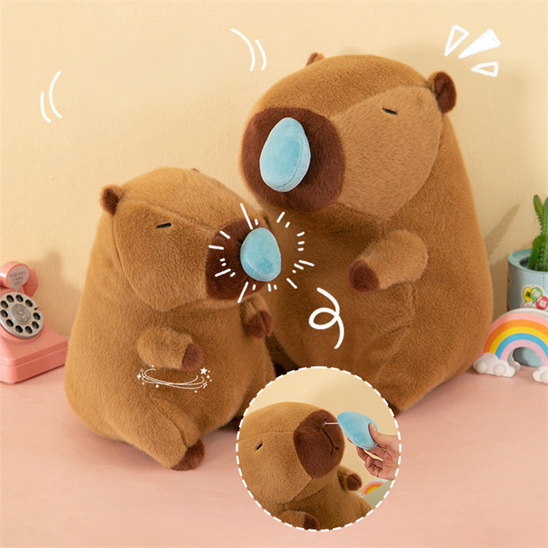 Capybara พร้อมส่ง ของเล่นเด็ก capybara ตุ๊กตาสัตว์ หมอนตุ๊กตาเต่าคาปิบาราน่ารัก พร้อมกระเป๋าเป้สะพายหลัง ของขวัญวันเกิด