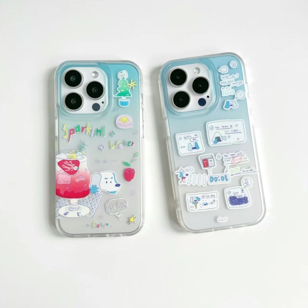 Puppy Holiday เหมาะสําหรับ Apple 15promax เคสโทรศัพท ์ 14/13/12 Soft XR/XS/8P โปร ่ งใส 11 Creative 7plus เคสโทรศัพท ์