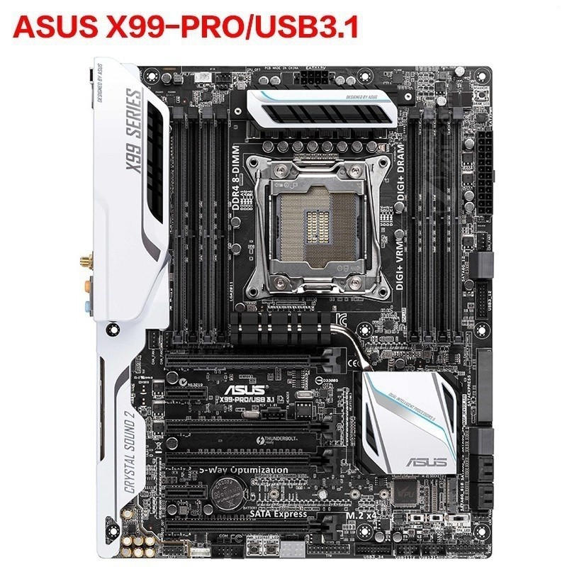 เมนบอร์ด ASUS X99-PRO USB3.1 X99-PRO รองรับ 2011 V3 V4 เต็มรูปแบบ U X99 PRO