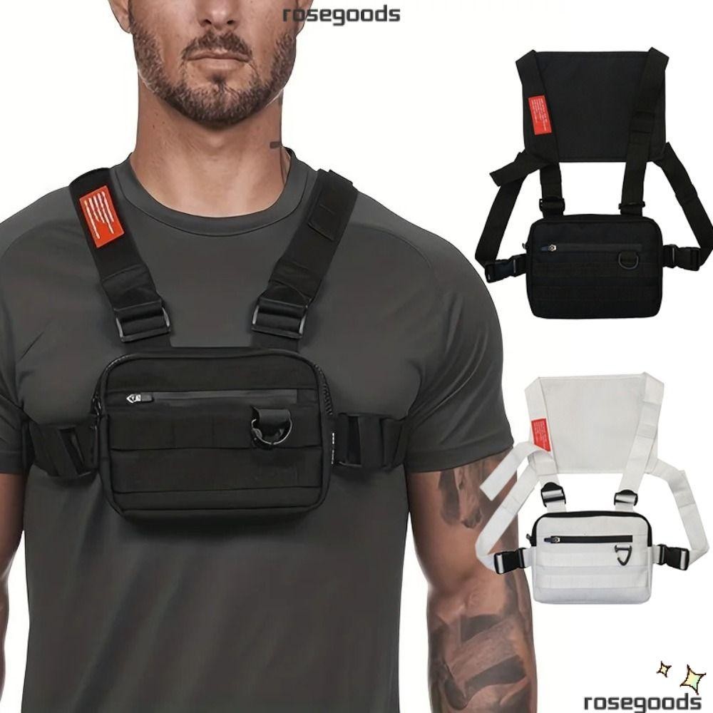 Rose Men 's Chest Rig Bag, Wear resistant Vest Bag, กันน ้ ําความจุขนาดใหญ ่ ชาย Fanny Pack