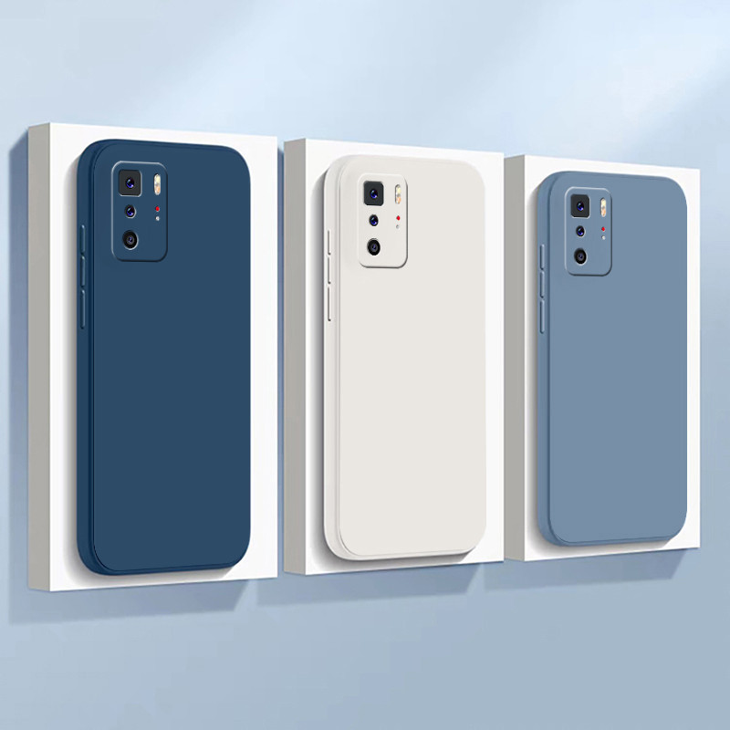เคส POCO X3 GT กรณีโทรศัพท์มือถือสีทึบ เลนส์กล้องป้องกันเต็มรูปแบบกันกระแทก TPU Jelly Soft Case C7K