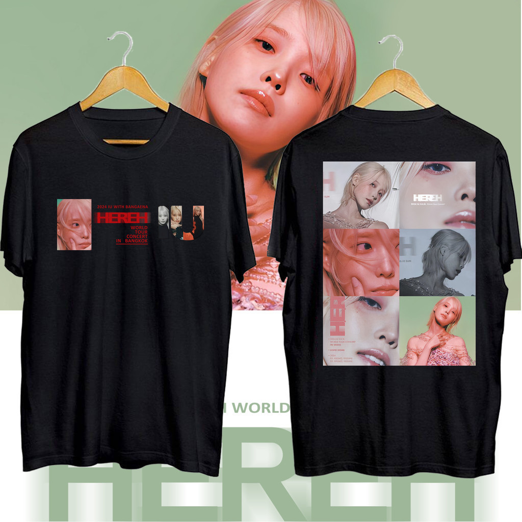2024IU 2024 ทัวร์คอนเสิร์ตแฟนเสื้อยืด IU พิมพ์เสื้อแขนสั้นสำหรับผู้ชายและผู้หญิง UNISEX #2