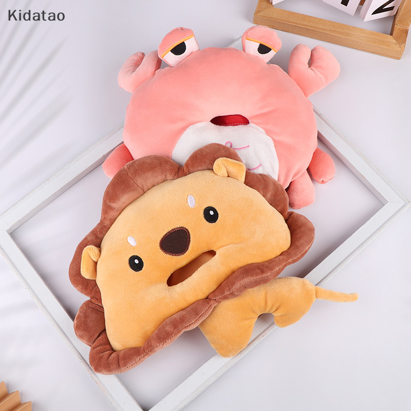 Kidatao น่ารักการ์ตูนรถกล่องกระดาษทิชชู Creative สั้น Plush กล่องกระดาษทิชชูสําหรับรถที่เท้าแขนที่นั่งกล่องกระดาษทิชชูอุปกรณ์ตกแต่งรถใหม่