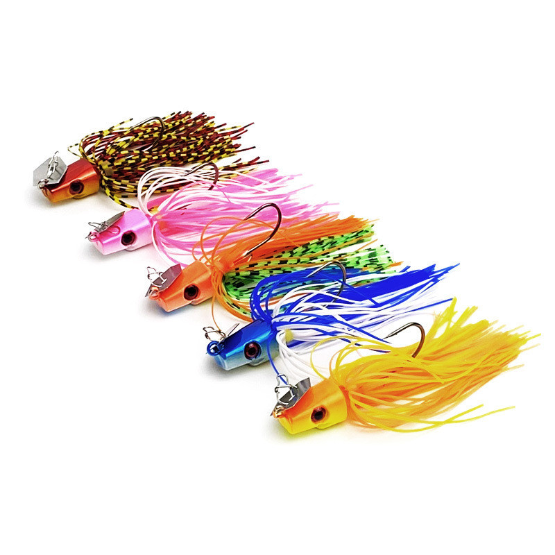 7g 10g 15g 20g 3D ตาเหล็กคาร์บอนสูงเลื่อม jig hook lure fishing hook lure ตกปลา hard lure พร้อมหาง