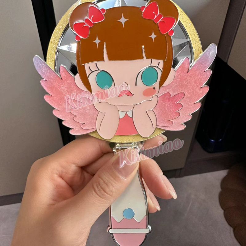 Kitimiao POPMART MOLLY กระจกมือถือซีรีส์ superpower ทันที อินเทรนด์ กระจกแต่งหน้าอุปกรณ์ต่อพ่วง กระจกมือถือ ของขวัญ