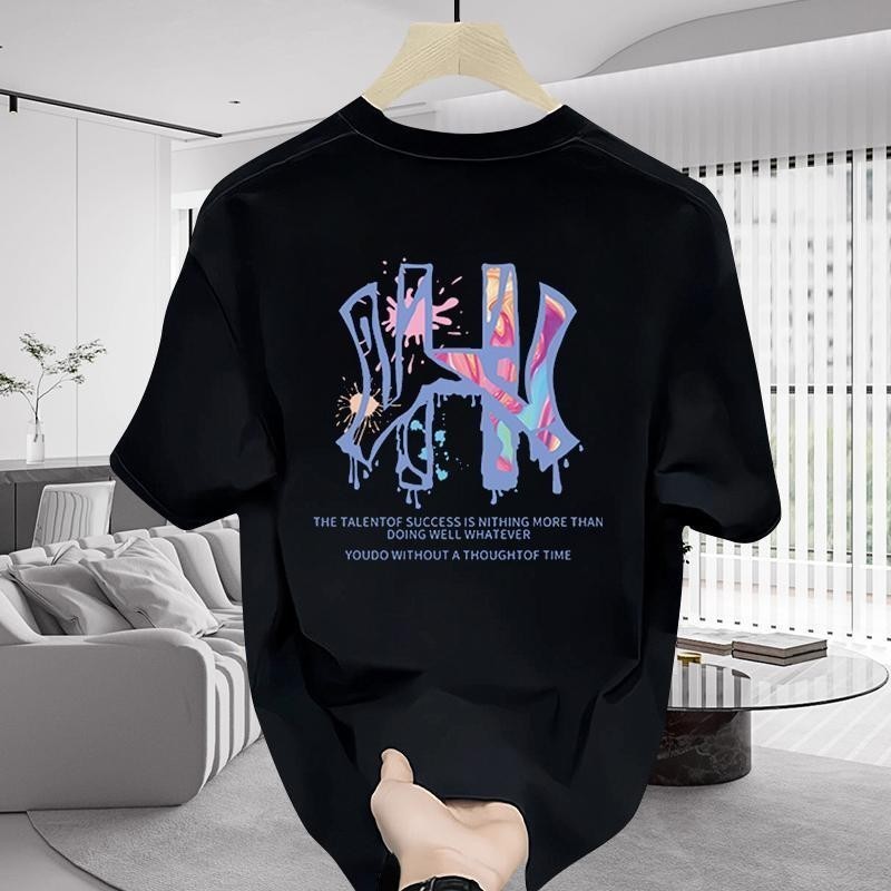 【My-T】 ขายดี ใหม่ เสื้อยืดแฟชั่น ทรงโอเวอร์ไซส์ ลายสกรีนสีสันสวยมาก เท่ๆ ผ้าcotton 100% สตรีท "H"