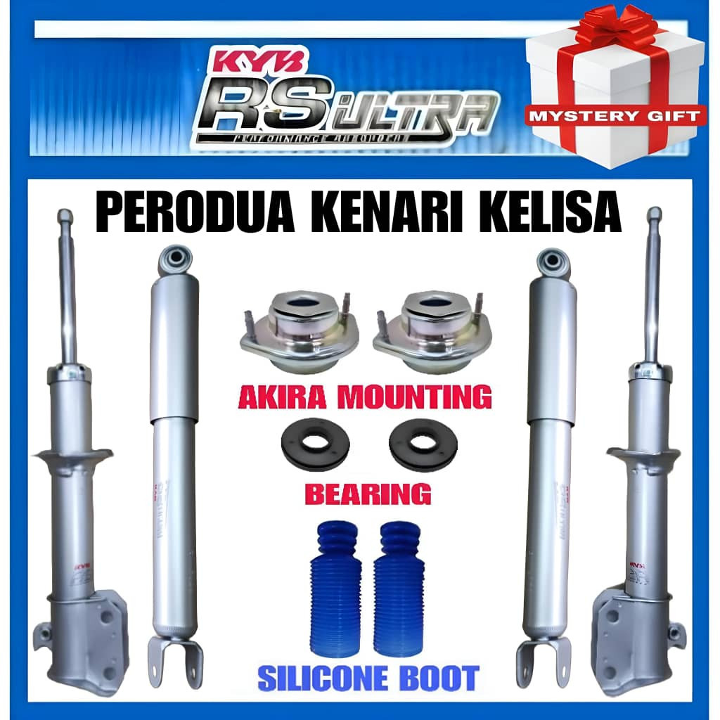 KYB RS ULTRA PERODUA KENARI KELISA ABSORBER FRONT / REAR + BOOT + MOUNTING HEAVY DUTY ABSORBER KYB S