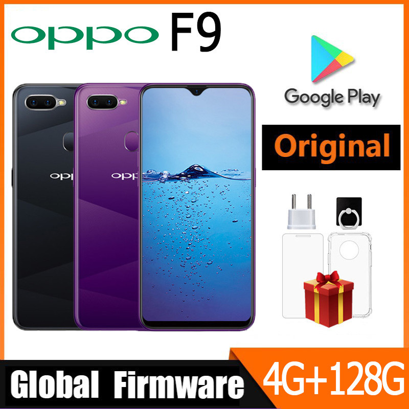 Oppo F9 สมาร์ทโฟน Global เฟิร์มแวร์ 6.3 นิ้ว MediaTek Helio P60 รุ่น Android 8.1 4GB 128GB ลายนิ้วมื