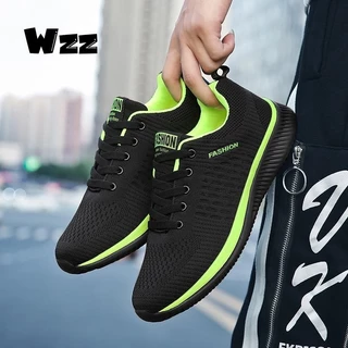 WZZ 2026 ขนาด 36-48 2026 ผู้ชายและผู้หญิงแฟชั่น Kasut Wanita Breathable Ultra Light ลื่นสบายๆกีฬารองเท้าวิ่ง
